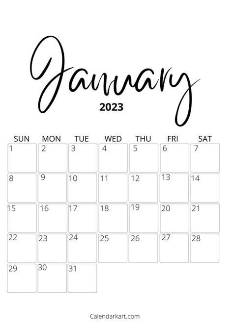 Free Printable January 2023 Calendar 6 Pages In 2022 Free
