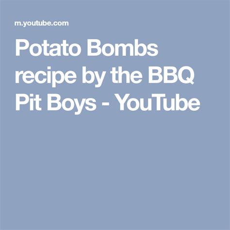 Potato Bombs Recipe Bbq Pit Boys
