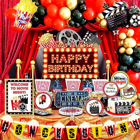 buy 95pcs movie night decorations movie theme party decorations movie theater decorations