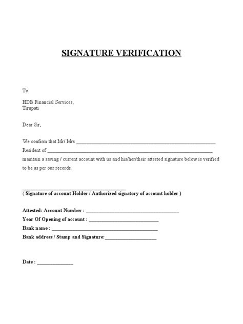 Signature Verification Form Pdf