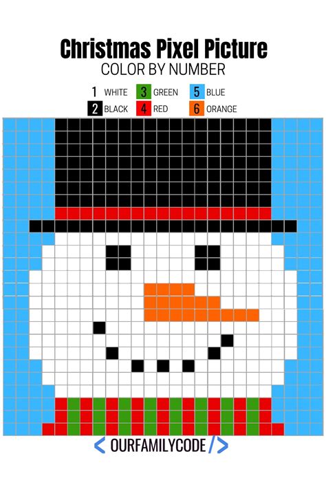 Free Printable Christmas Pixel Puzzles Activity For Kids