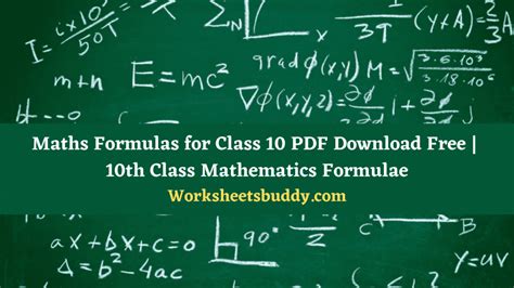 Maths Formulas For Class 10 All 10th Grade Mathematical Formulae
