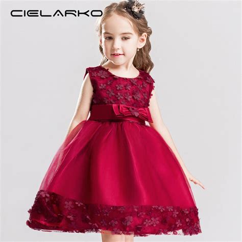 Cielarko Girls Dress Mesh Lace Baby Wedding Party Dresses Flower