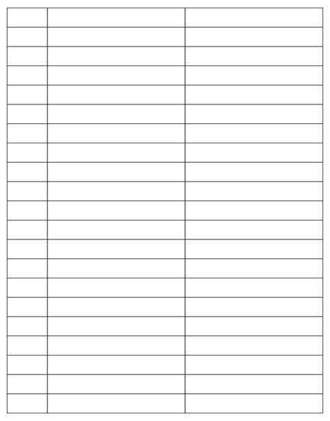 Three Column Chart Template Table Template Note Writing Paper Templates