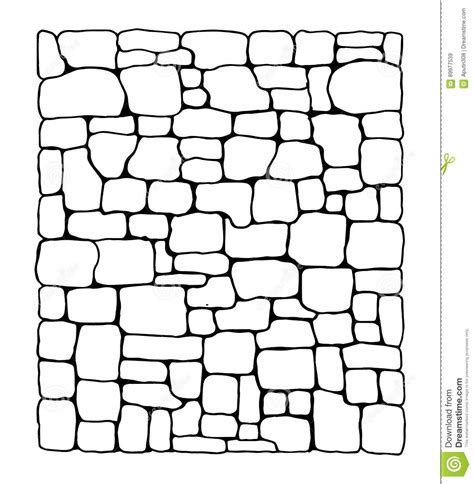 Stone Wall Vector Sketch Texture Stock Vector Illustration Of