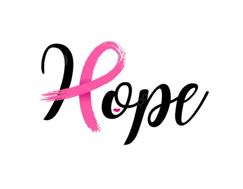 Hope Ribbon Clipart Transparent Png Hd Hope Lettering Design With Pink