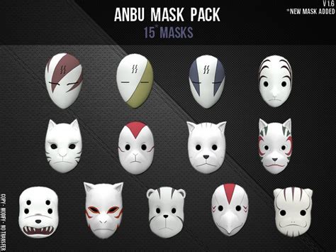 Second Life Marketplace Anbu Mask Pack