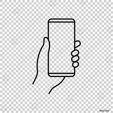 Hand Holding Mobile Phone Vector Illustration Stock Vector 3227324