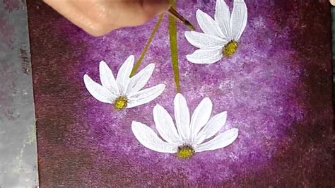 Beginners Acrylic Painting Flowers Daisy Like Youtube