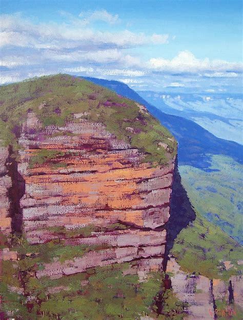 Bluecmountains Cliff Painting By Graham Gercken