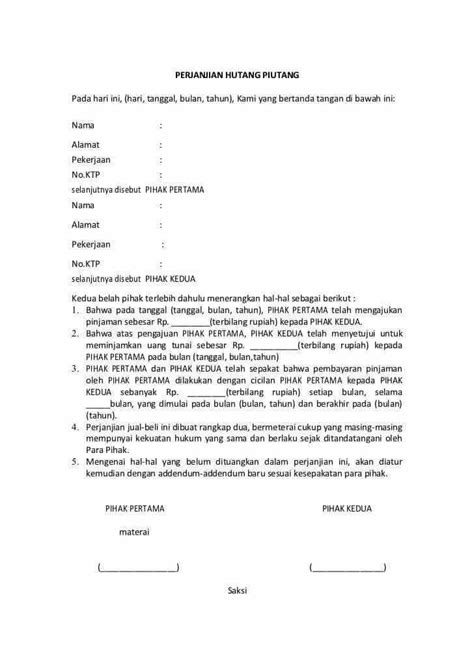 Codeshare), ialah penyusunan perniagaan penerbangan yang melibatkan dua atau lebih syarikat penerbangan mengongsi penerbangan sama. Surat Perjanjian Hutang Piutang Pdf - Guru Galeri