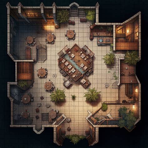 Restaurant Battle Map Dnd Battle Map Dandd Battlemap Etsy Sweden