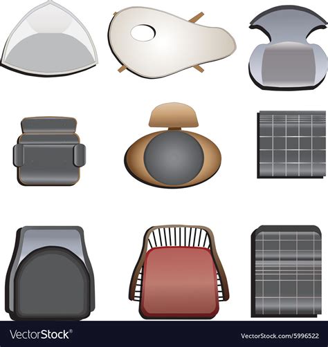 Chair Top View Set 2 Royalty Free Vector Image