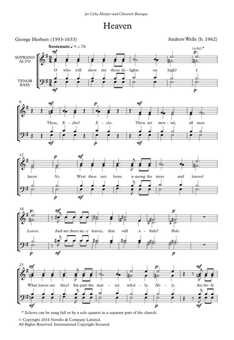 Heaven Sheet Music Andrew Wells Choir