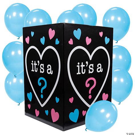 Blue Gender Reveal Box And Balloons Set Oriental Trading