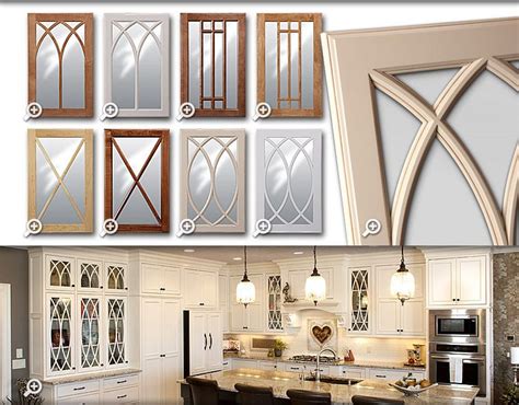 Cabinets: Showplace Gothic Mullion glass doors | Glass kitchen cabinet