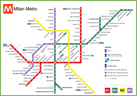 Milan Metro Map Mappa Milano Bussero