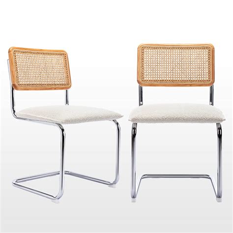 zesthouse mid century modern dining chairs accent rattan kitchen chairs armless mesh back cane