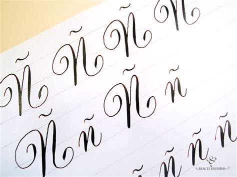 Caligrafía Copperplate ¿cómo Escribir La Letra Ñ Aracelyasmine