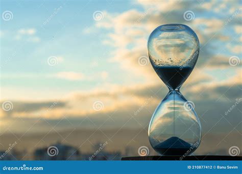 Time Passing At Sunset With Hourglass Stock Photo Image Of Live