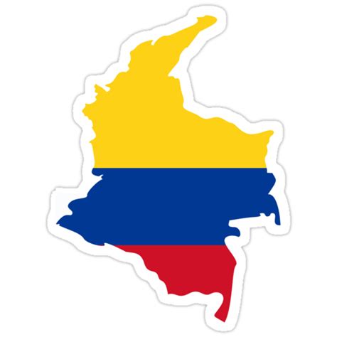 Colombian Flag Map Stickers By Cacaodesigns Redbubble