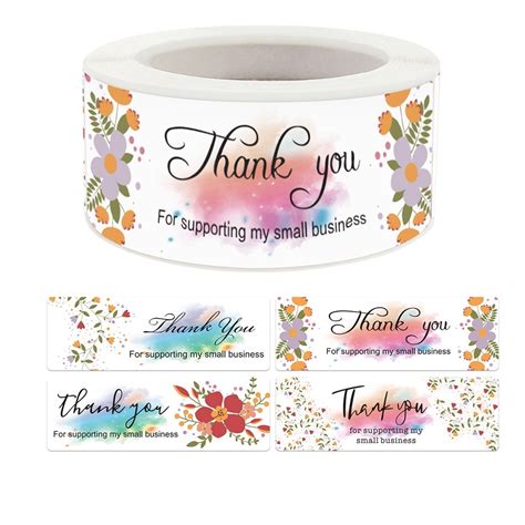 120pcs Thank You Stickers Rectangle Adheisve Thank You Sticker For