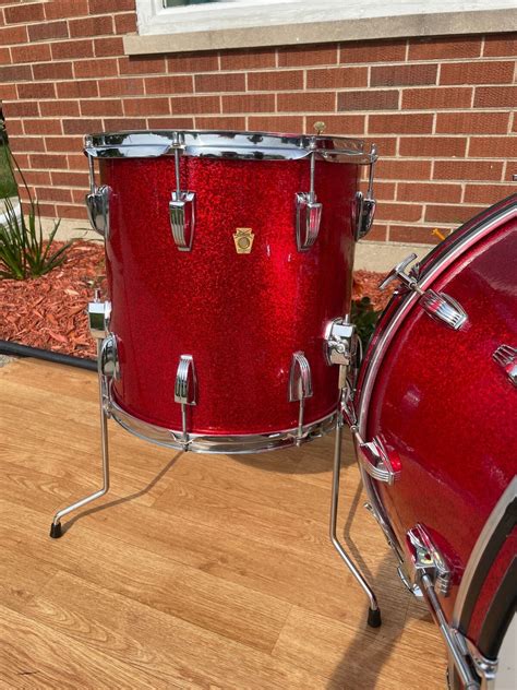 1960s Ludwig New Yorker Drum Set Red Sparkle 221214 Ebay