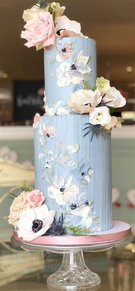 These Wedding Cake Ideas Are Seriously Stunning Blue Buttercream Cake