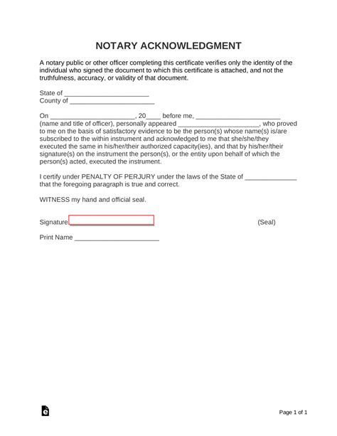 Notary Public Affidavit Florida Printable Form Printable Forms Free