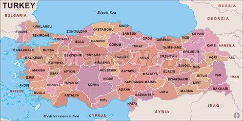Provinces of turkey map of turkey. Turkey Provinces Map | Provinces map of Turkey | Turkey ...