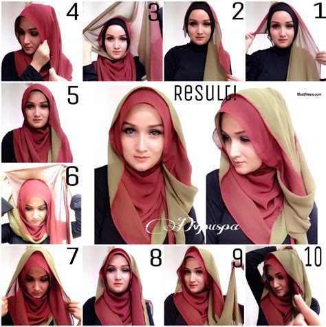 Beautiful Double Layer Hijab Tutorial Style Hunt World