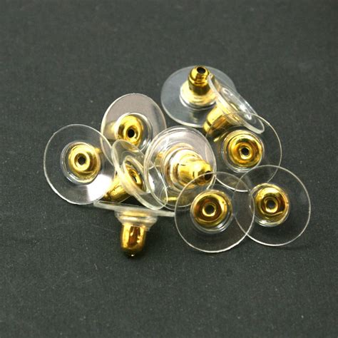 20 Pcs Gold Plated Clear Plastic Earring Backs Earring Nuts Etsy