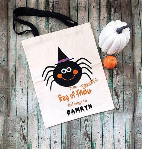 Personalized Trick Or Treat Bag Halloween Candy Bag Trick Etsy