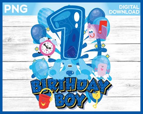 Blues Clues Birthday Boy Age 1 Png Image Birthday Boy Image Etsy