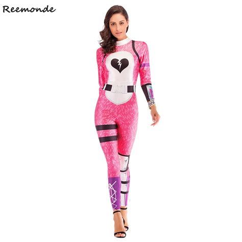 Games Fortnight Cosplay Costume Pink Ladies Bodysuit 3d Printing Black Skull Zentai Suit