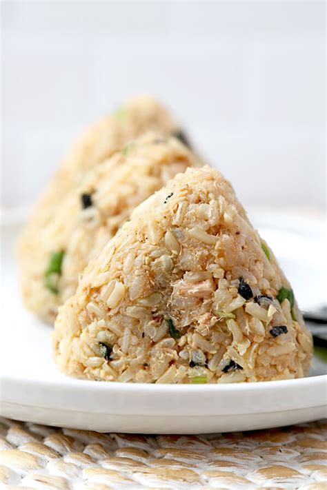 Tuna And Sesame Omusubi Rice Balls Pickled Plum Food And Drinks