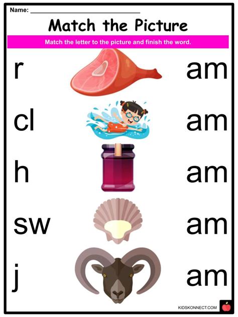 Phonics Am Sounds Worksheets And Activities For Kids