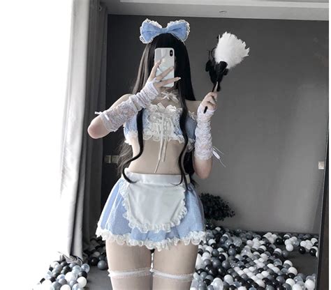 Sexy Lencería Anime Cenicienta Lolita Maid Cosplay Traje Etsy