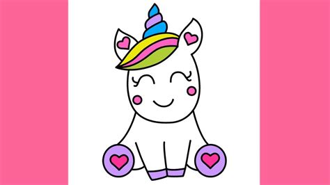 How To Draw Super Cute And Easy Unicorn For Kids Step By Step Neo
