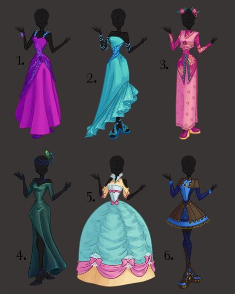 Misc Dress Design Adoptables 1 By Prettieangel On Deviantart Clothing