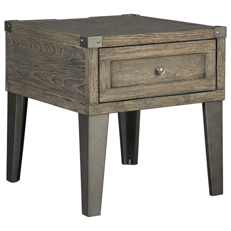 Signature Design By Ashley Chazney Rectangular End Table With Outlet