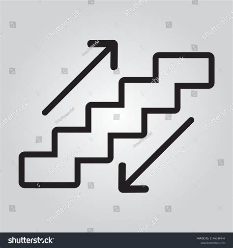 Stairs Stairs Down Symbol Set Stairs Stock Vector Royalty Free