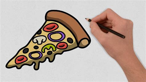 how to draw a pizza slice step by step easy pizza slice drawing lesson drawing tutorial