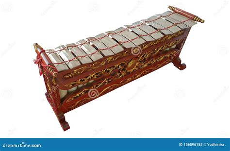 Indonesian Javanese Traditional Gamelan Music Instruments In White