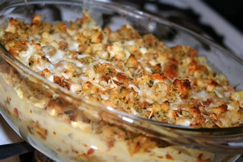 Sprinkle remaining stuffing mix over soup mixture and top with melted butter. Chicken and Stuffing Casserole