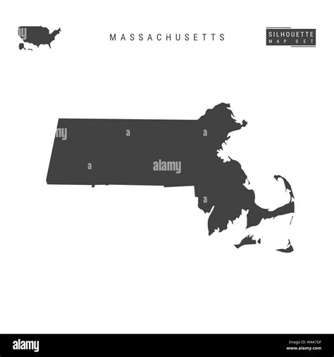 Massachusetts Us State Blank Vector Map Isolated On White Background