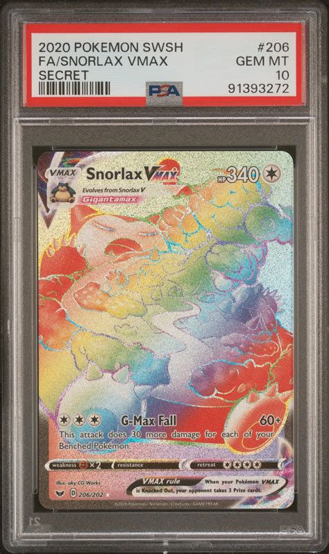 Pokemon Sword Shield Fa Snorlax Vmax Psa Gamestop