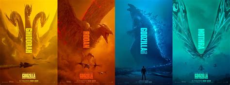 Digital art, artwork, king ghidorah, godzilla: I made an Ultra Wide wallpaper from the Godzilla posters ...