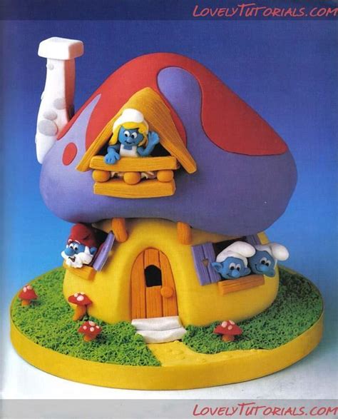 Resultado De Imagen Para Casas De Los Pitufos En 3d Smurfs Cake Cake