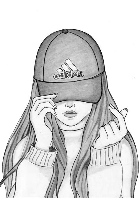 How To Draw a Girl With Cap in 2020 | Art drawings sketches simple